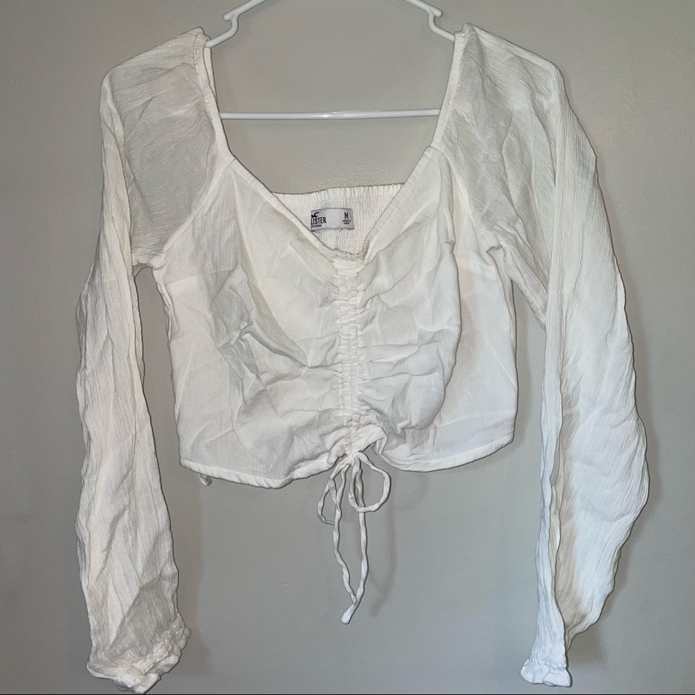 Hollister Cinch Front Off the Shoulder Crop Top